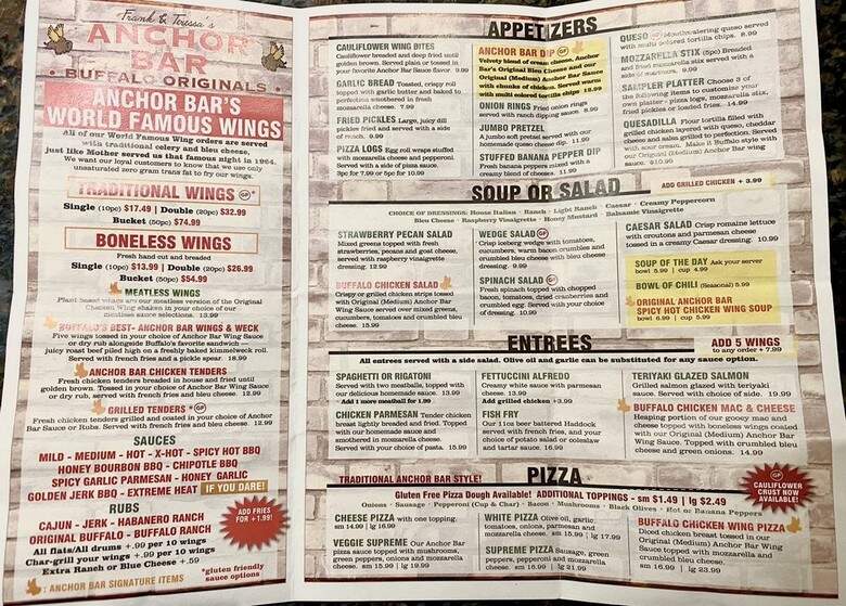 Anchor Bar - Amherst, NY menu_pic