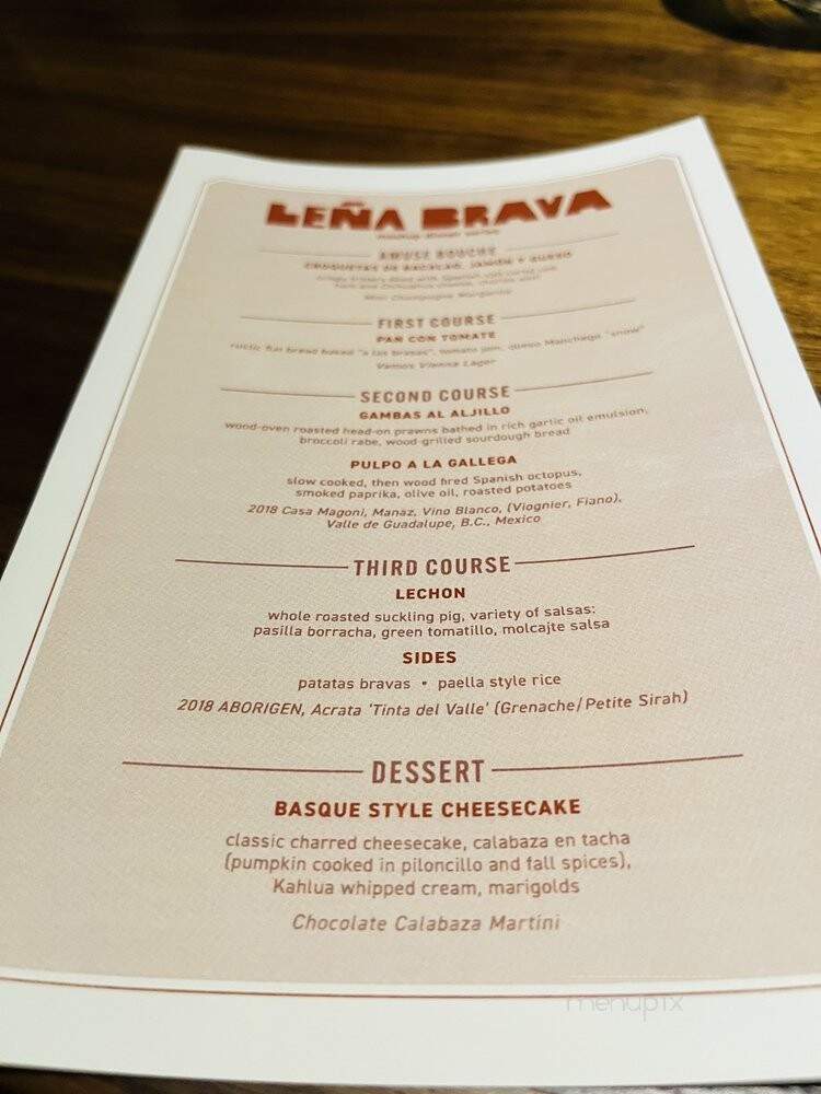 Lena Brava - Chicago, IL menu_pic