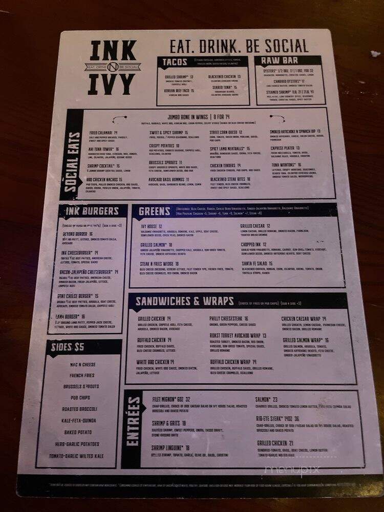 Ink N Ivy GVL - Greenville, SC menu_pic