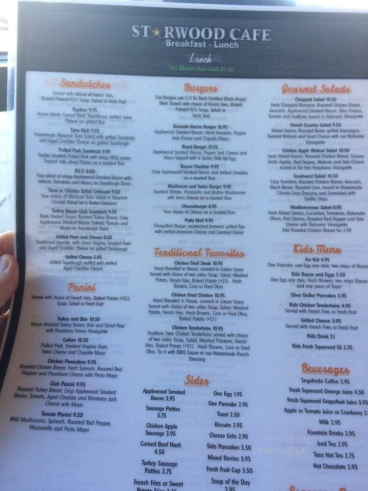 Starwood Cafe - McKinney, TX menu_pic