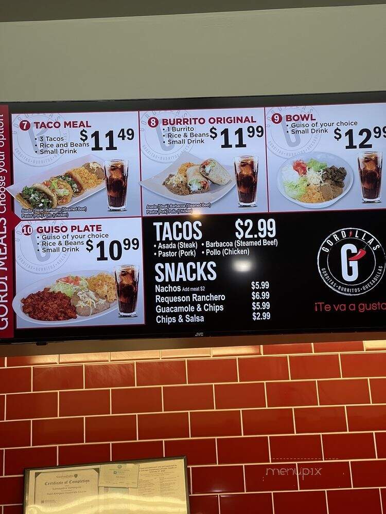Gordillas - Chicago, IL menu_pic