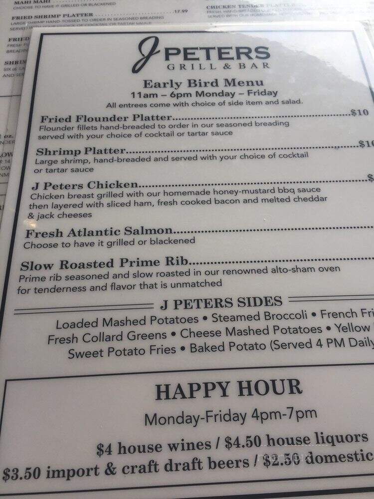 JPeters - Anderson, SC menu_pic