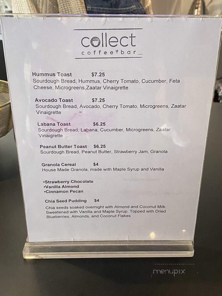 Collect Coffee Bar - Fresno, CA menu_pic