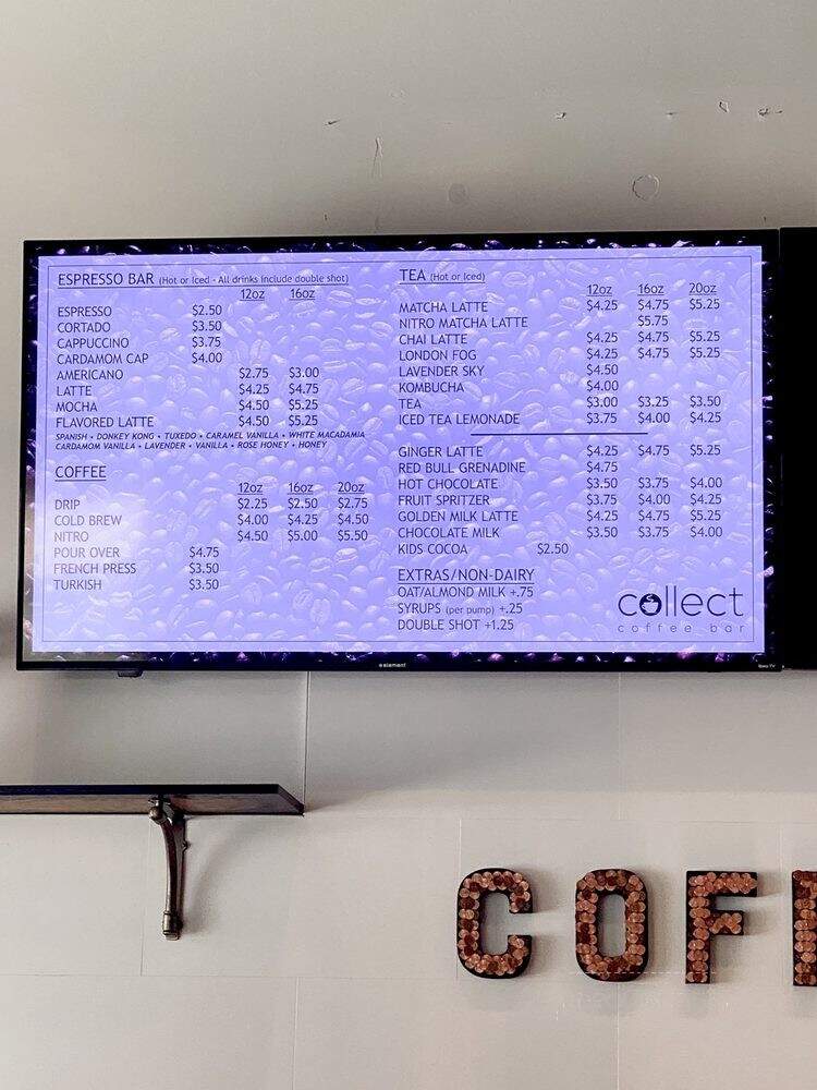 Collect Coffee Bar - Fresno, CA menu_pic