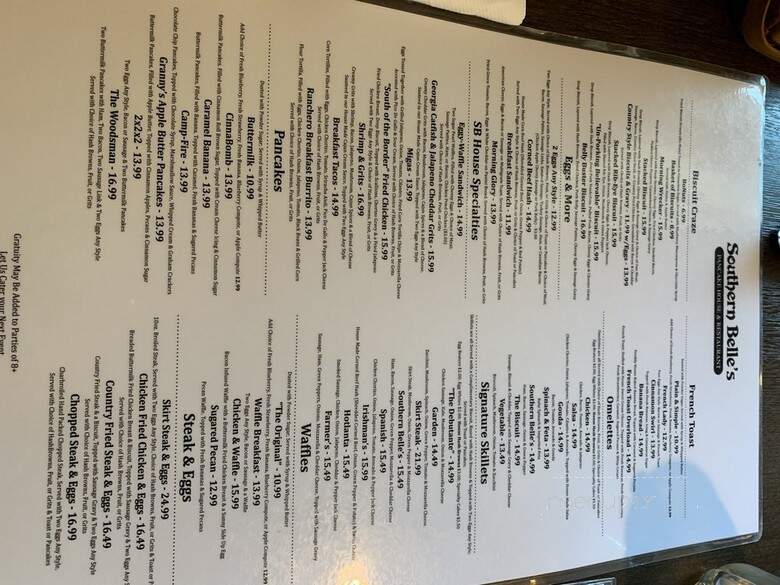 Southern Belle's - Barrington, IL menu_pic