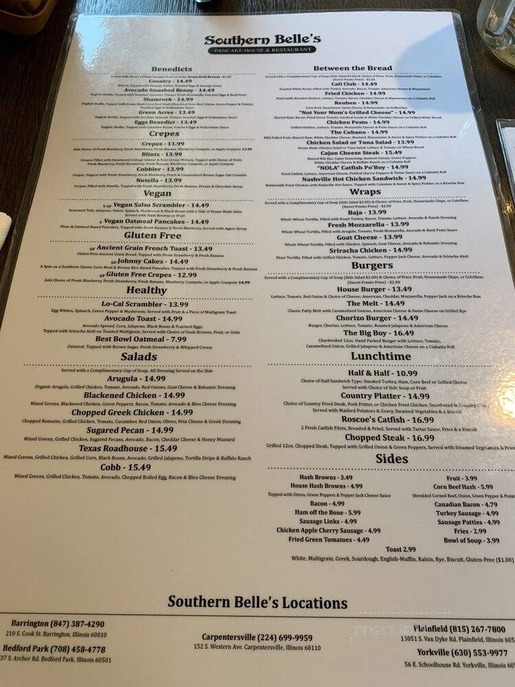 Southern Belle's - Barrington, IL menu_pic
