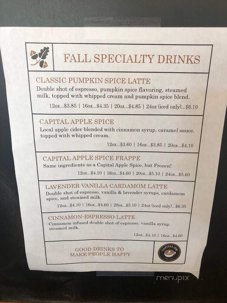 Capital Joe Coffee - Harrisburg, PA menu_pic