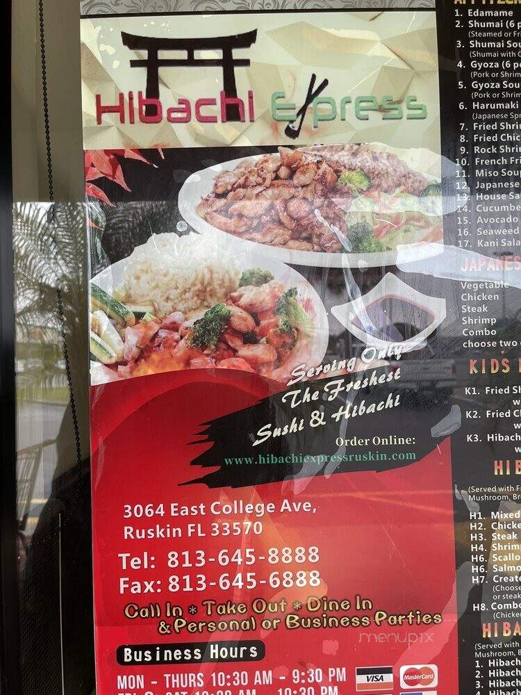 Hibachi Express - Ruskin, FL menu_pic