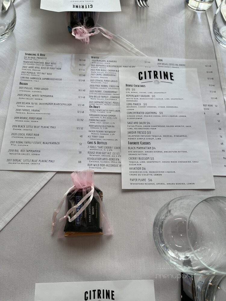 Citrine Cafe - Oak Park, IL menu_pic