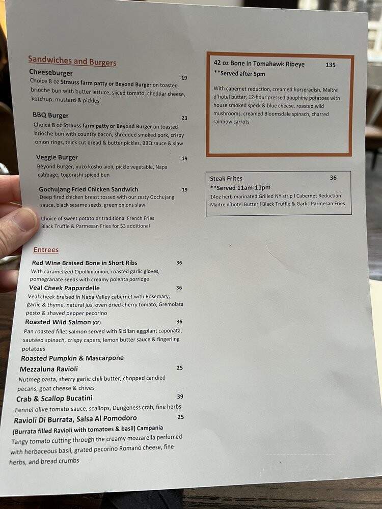 3SIXTY - Burlingame, CA menu_pic