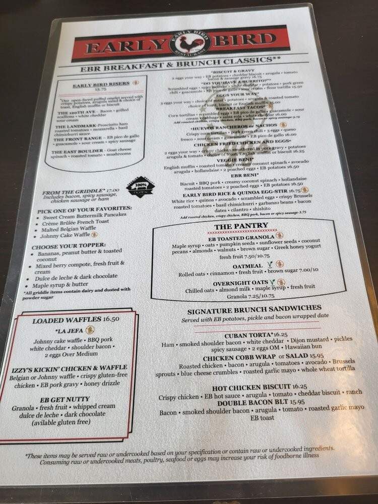 Early Bird Restaurant - Greenwood Village, CO menu_pic