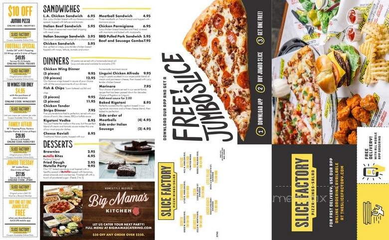 Slice Factory - Chicago, IL menu_pic