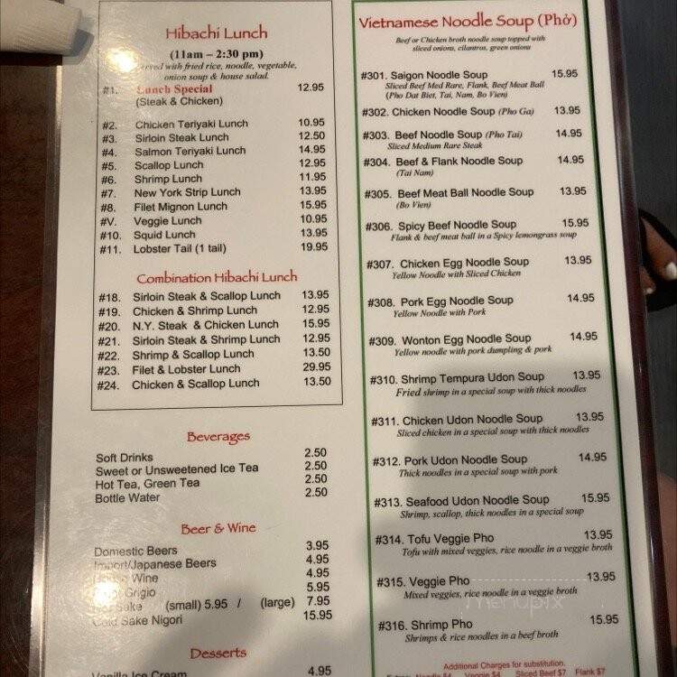 Saigon Fusion - Mount Dora, FL menu_pic