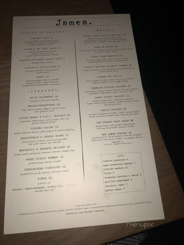 James Restaurant and Bar - Philadelphia, PA menu_pic