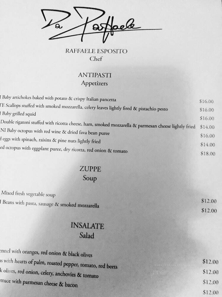 Da Raffaele - New York, NY menu_pic
