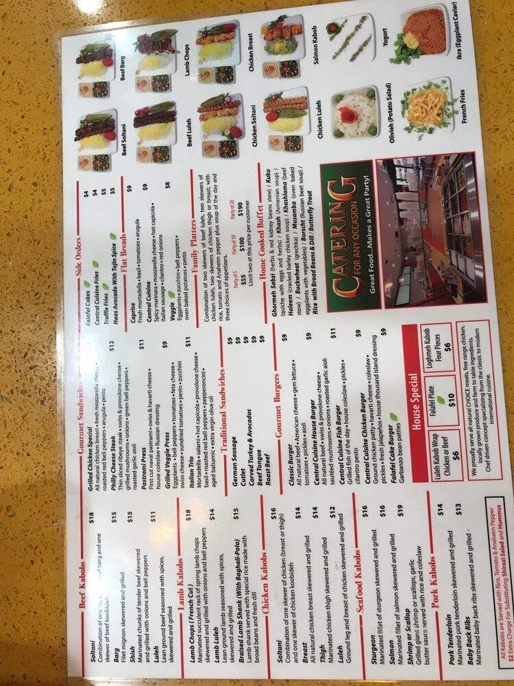 Central Cuisine - Glendale, CA menu_pic