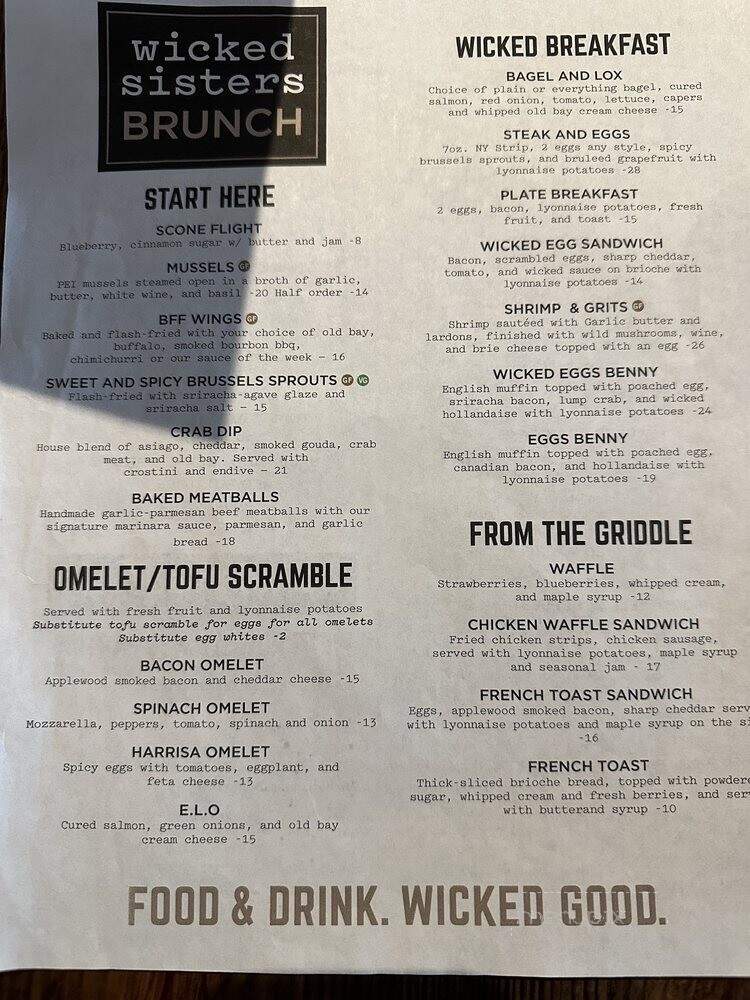Wicked Sisters Tavern - Baltimore, MD menu_pic
