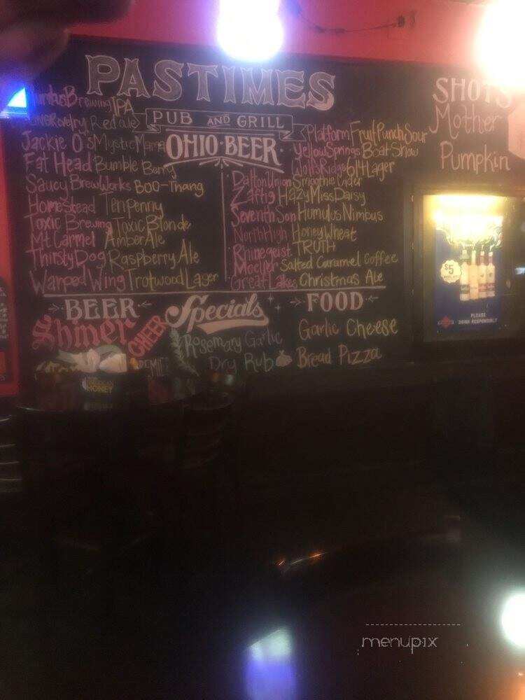 Pastimes - Columbus, OH menu_pic