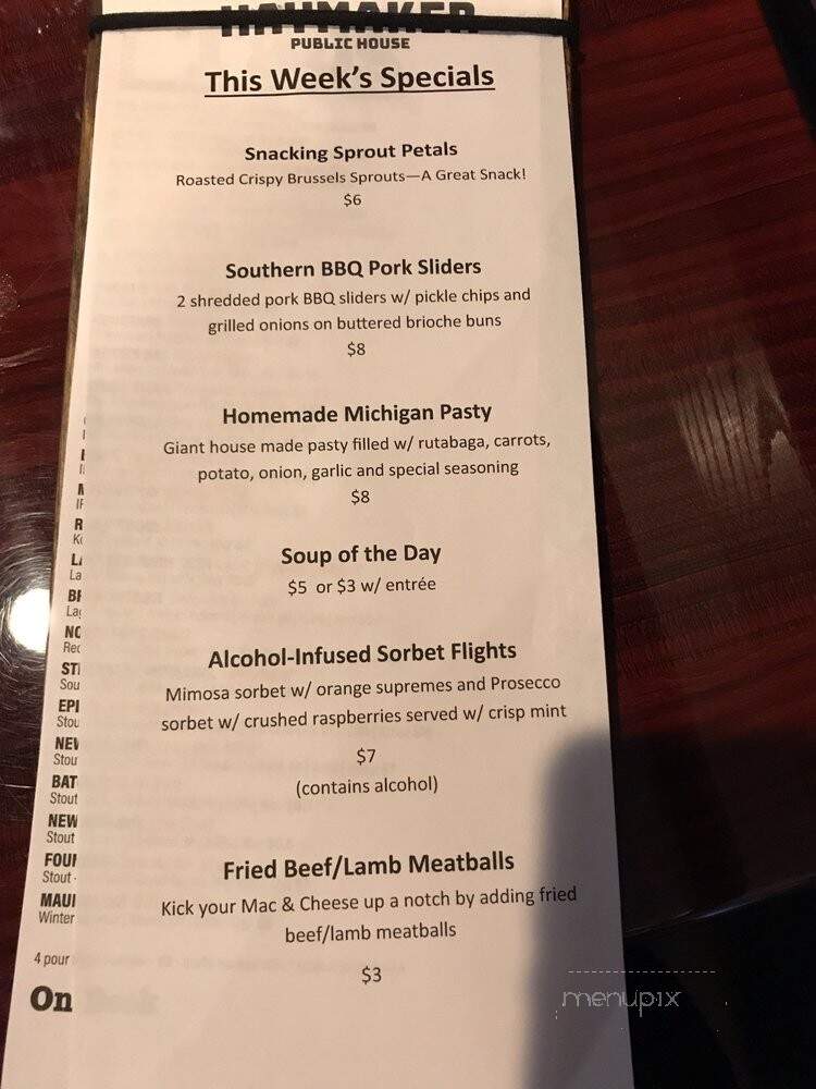 Curtain Call - Ann Arbor, MI menu_pic