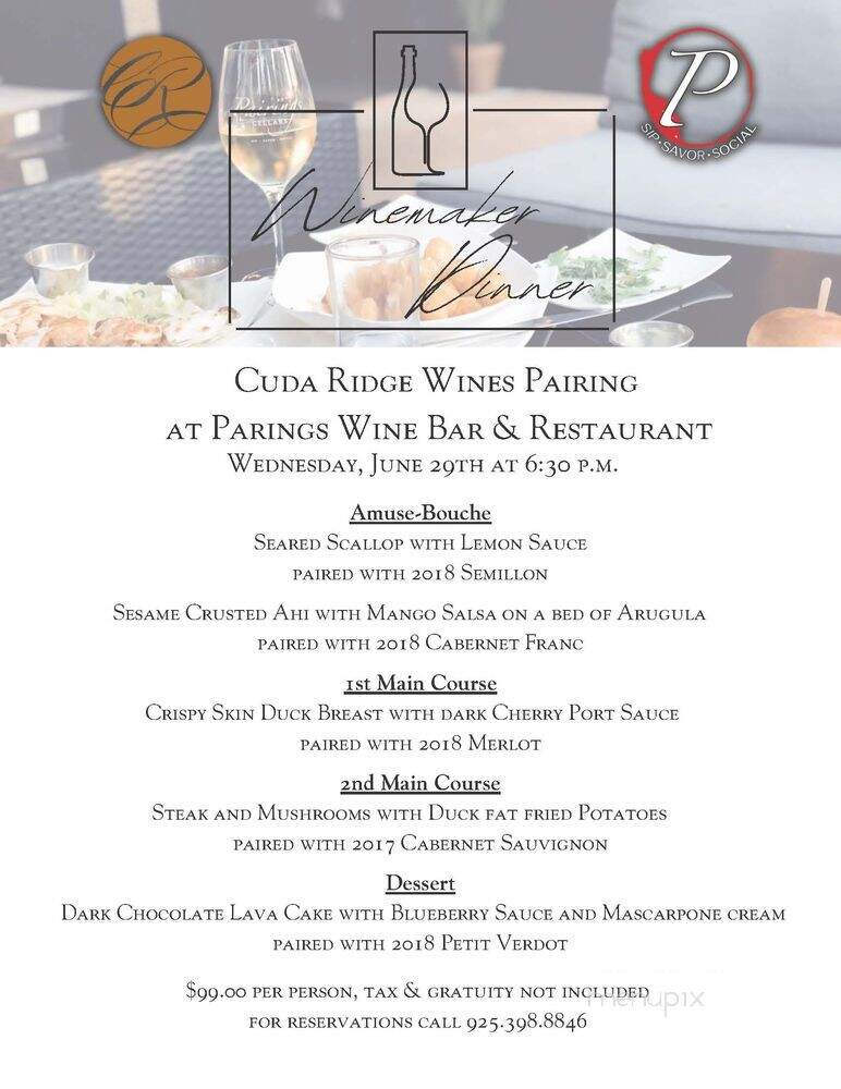 Pairings Cellars - Pleasanton, CA menu_pic