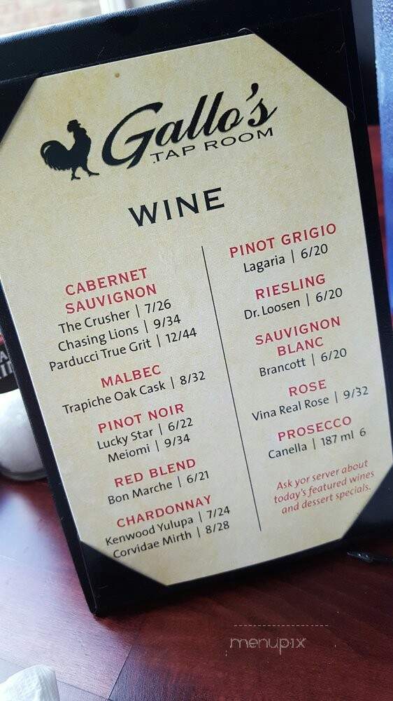 Gallo's Tap Room - Powell, OH menu_pic