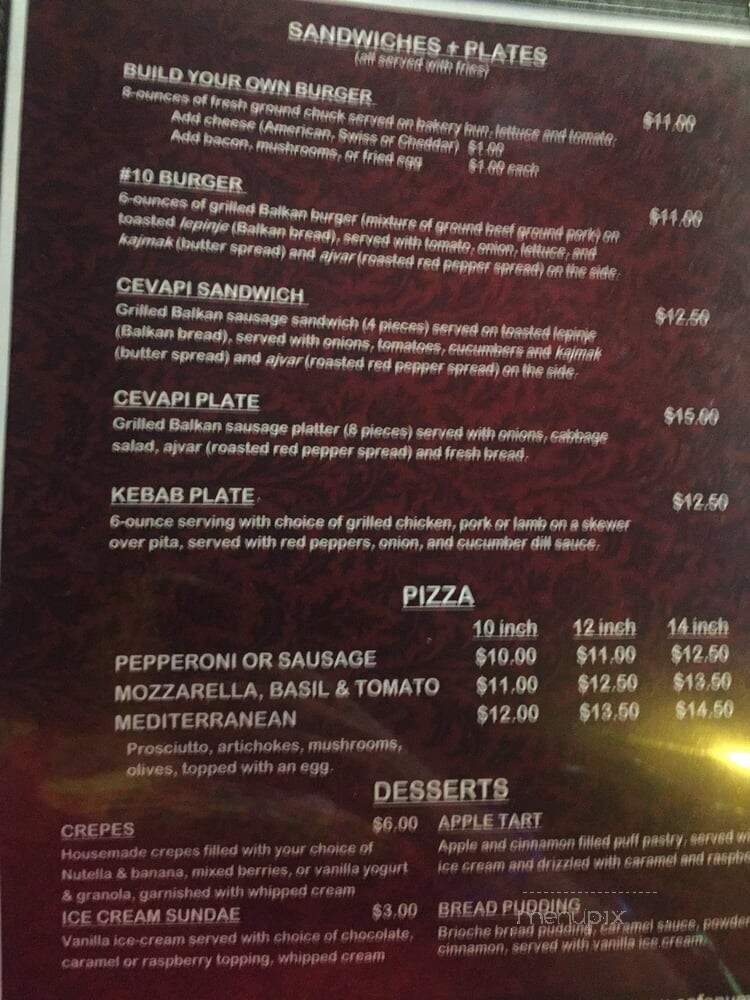 Cafe #10 Bar & Grill - Chicago, IL menu_pic