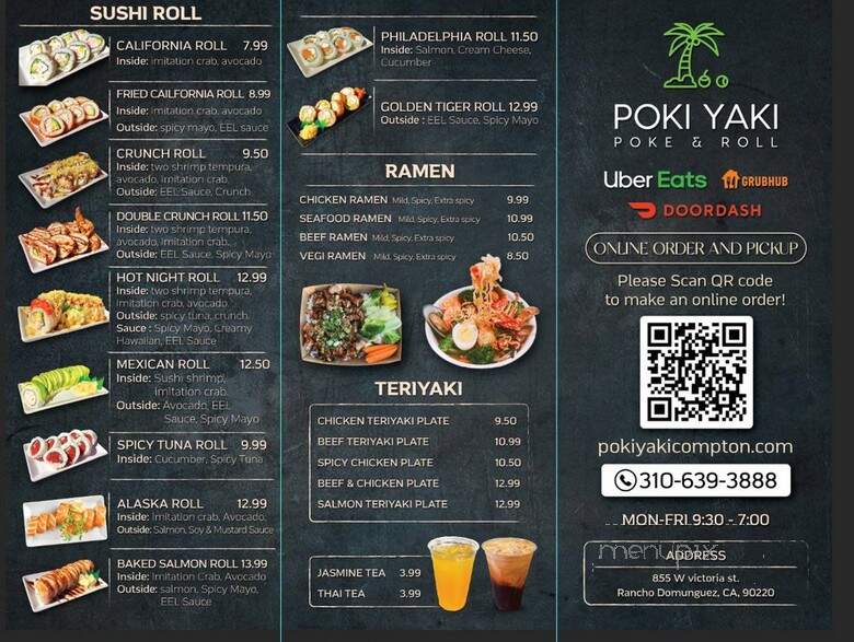 Poki Yaki - Compton, CA menu_pic