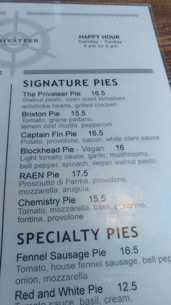 The Privateer Marketplace & Wine Bar - Oceanside, CA menu_pic