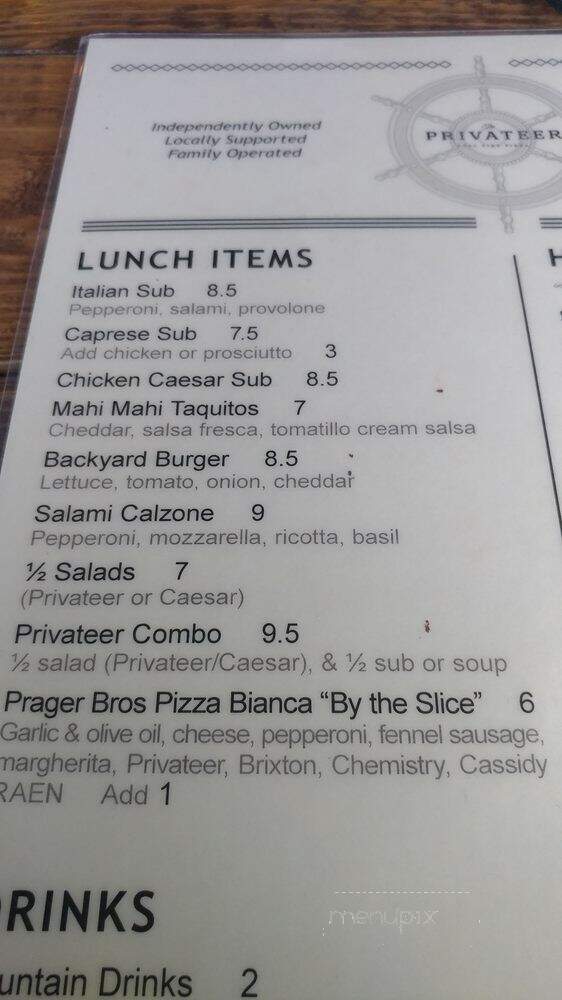 The Privateer Marketplace & Wine Bar - Oceanside, CA menu_pic