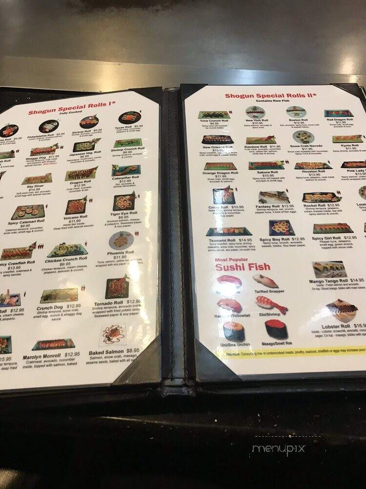 Shogun Japanese Grill & Sushi Bar - New Braunfels, TX menu_pic