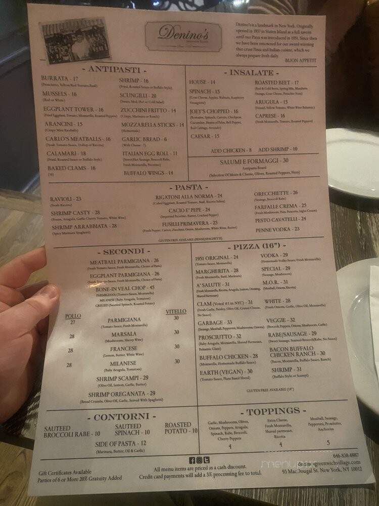 Denino's Greenwich Village - New York, NY menu_pic