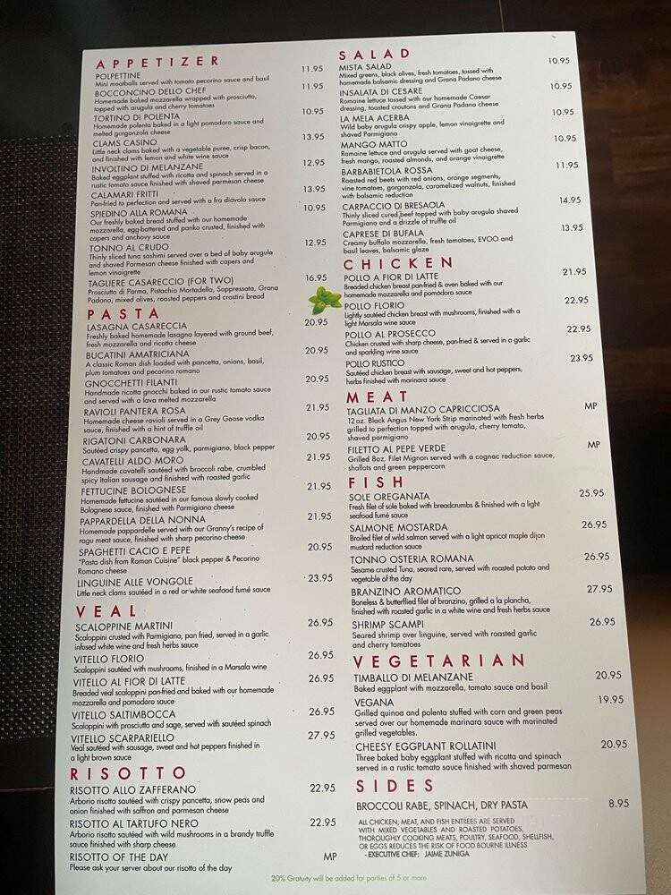 Osteria Romana - Monroe, CT menu_pic