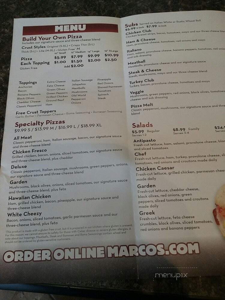 Marco's Pizza - Lewisville, TX menu_pic