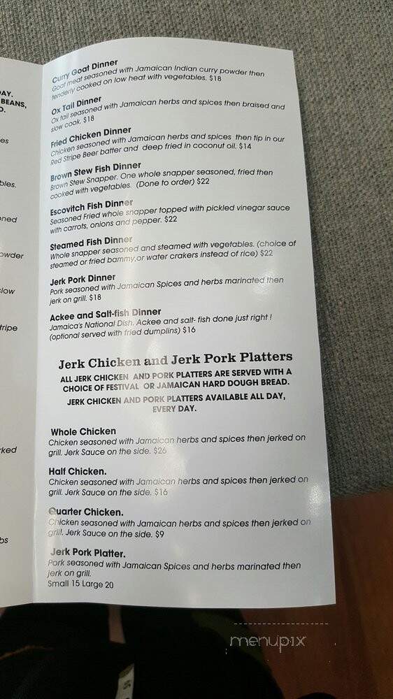 Yaad Style Jamaican Cuisine - Portland, OR menu_pic