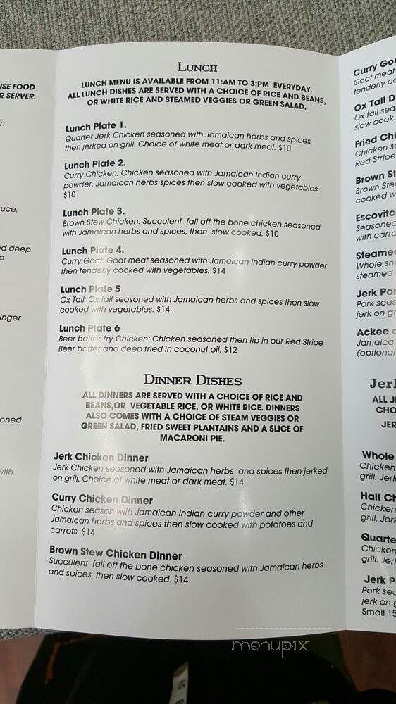 Yaad Style Jamaican Cuisine - Portland, OR menu_pic