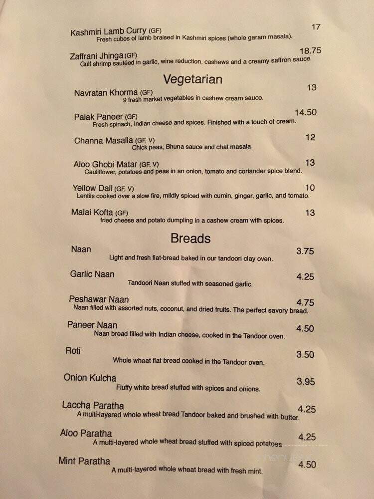 Tulsi North - Wells, ME menu_pic