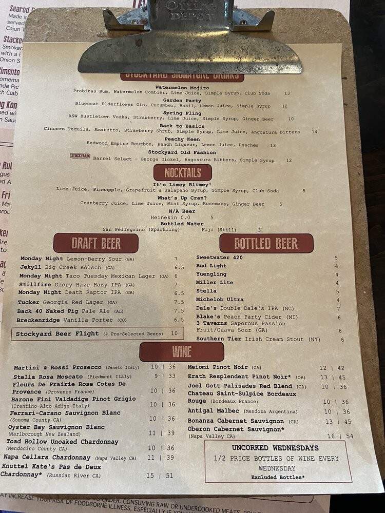 Stockyard Burgers & Bones - Atlanta, GA menu_pic