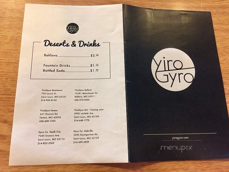 Yiro Gyro - Saint Louis, MO menu_pic