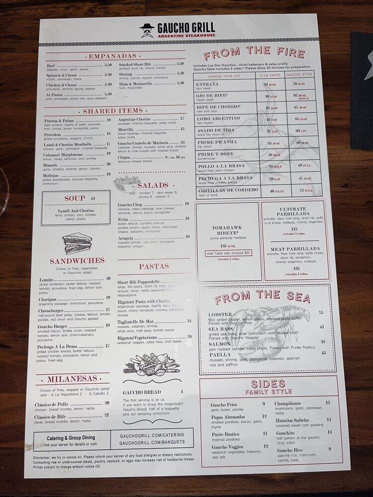 Gaucho Grill Argentine Steakhouse - Downey, CA menu_pic