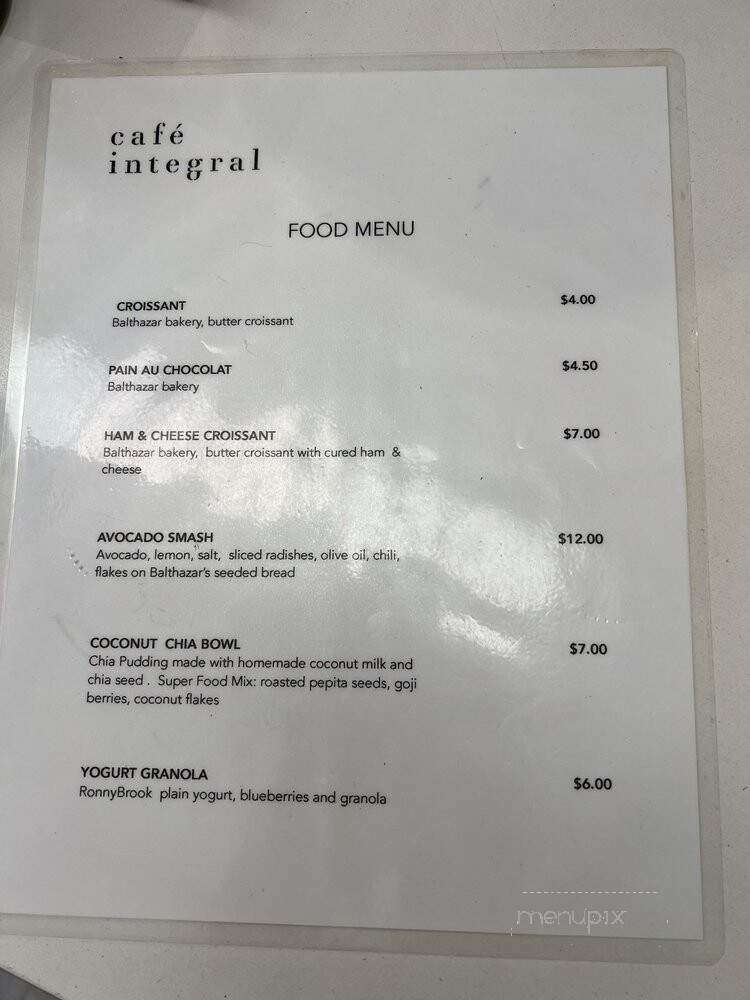 Cafe Integral - New York, NY menu_pic