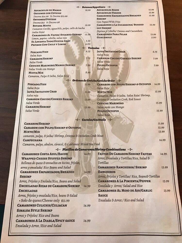 Las Olas Mariscos & Grill - Lynwood, CA menu_pic