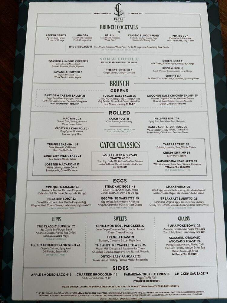 Catch LA - West Hollywood, CA menu_pic