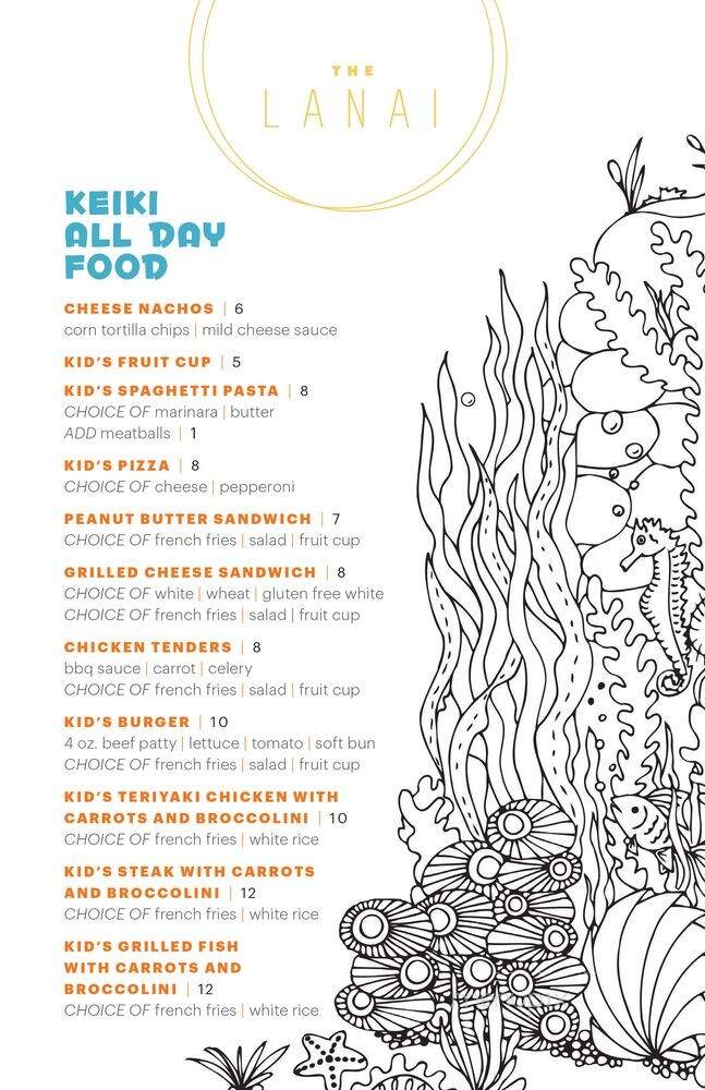 The Lanai - Honolulu, HI menu_pic