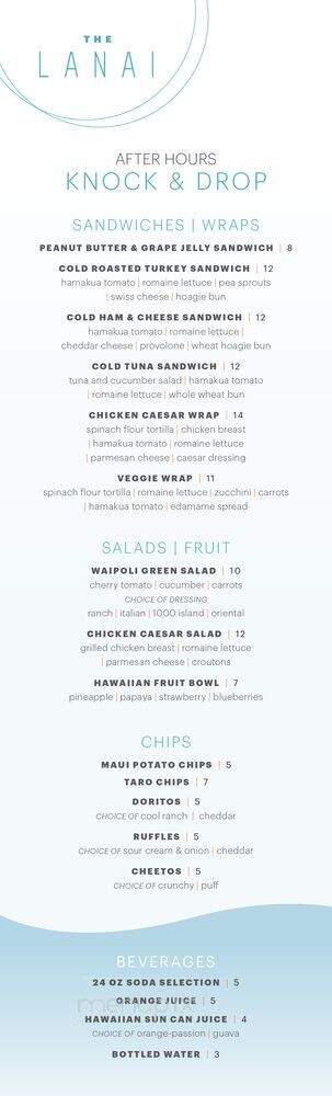 The Lanai - Honolulu, HI menu_pic