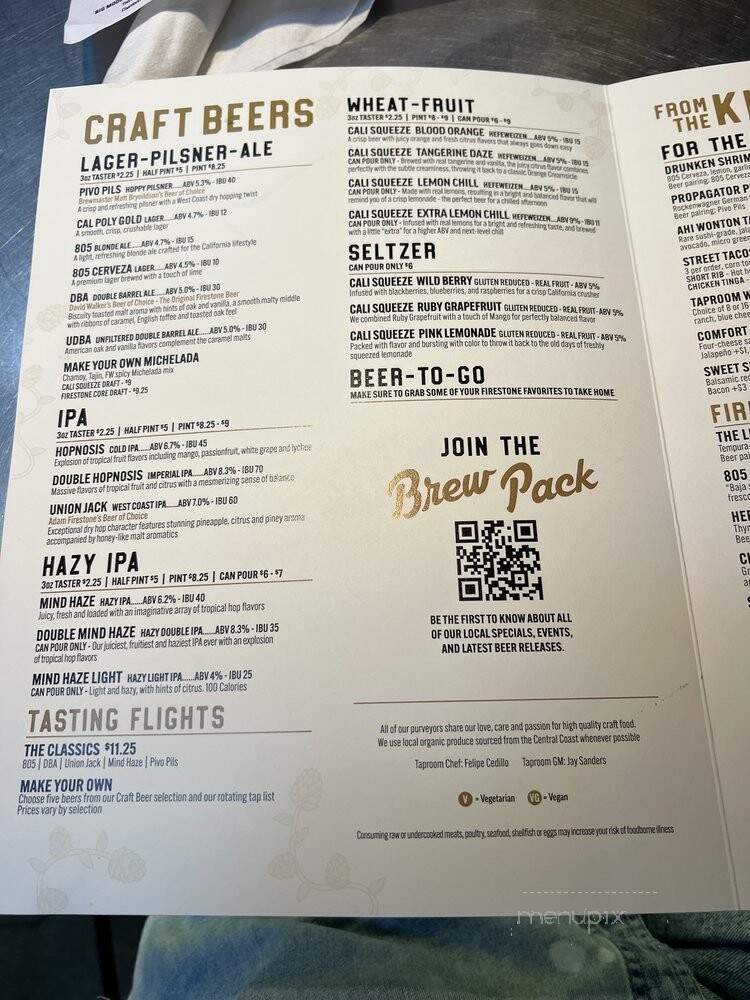 Firestone Walker - Marina del Rey, CA menu_pic