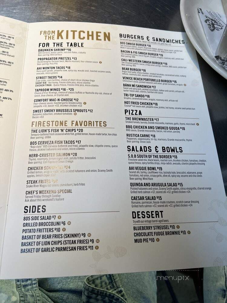 Firestone Walker - Marina del Rey, CA menu_pic