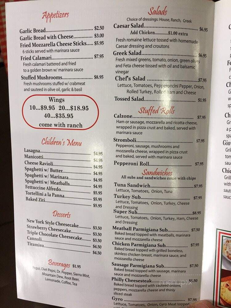 Giovanni's Pizzeria - Irving, TX menu_pic