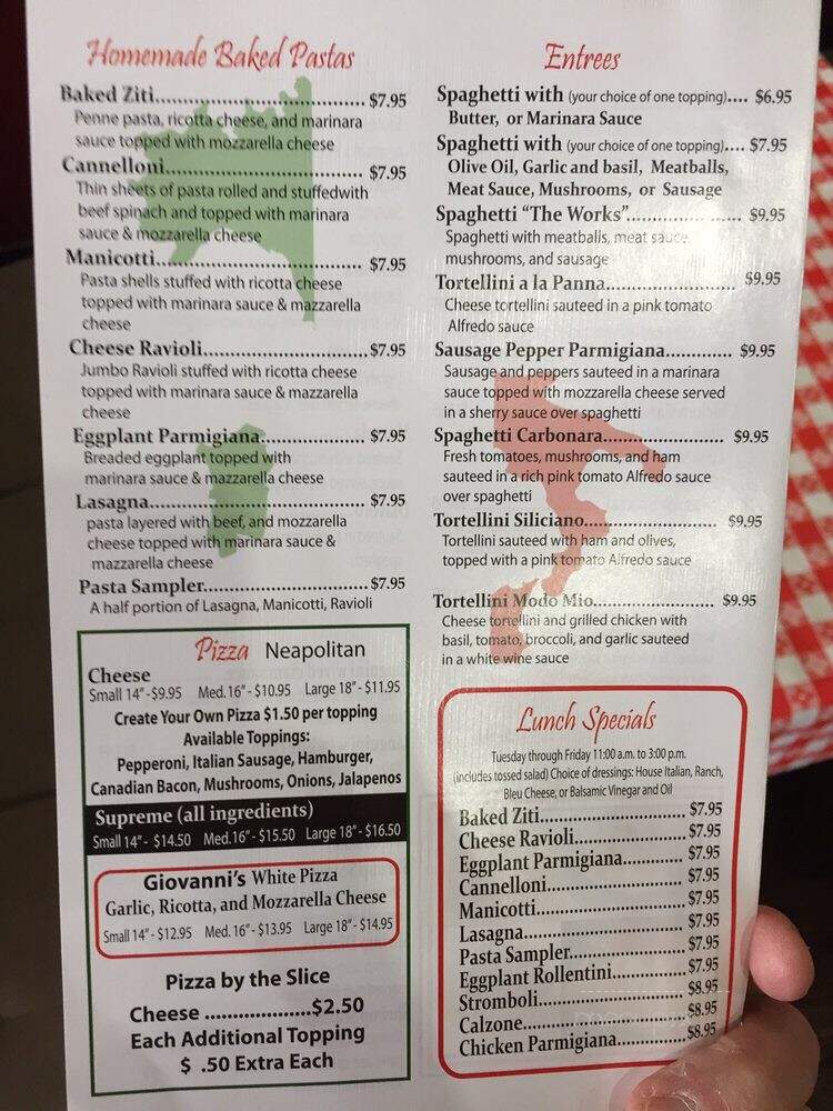 Giovanni's Pizzeria - Irving, TX menu_pic