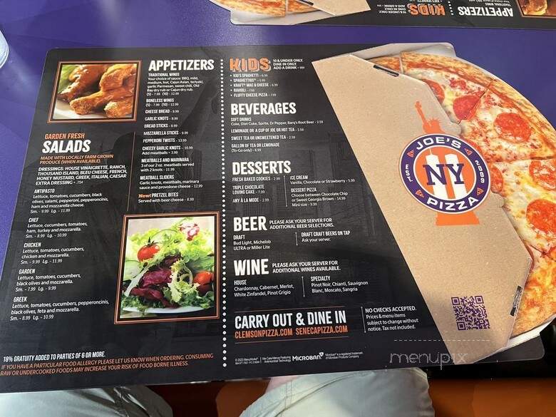 Joe's New York Pizza - Clemson, SC menu_pic