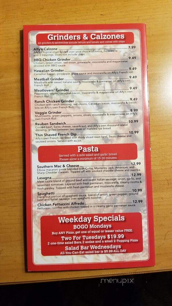 Alfy's Pizza - Oak Harbor, WA menu_pic
